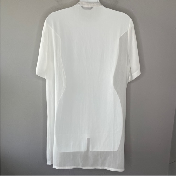SHEIN White Sheer Long Shirt Tunic Mini Dress Swim Cover Up Size Medium Beach - Picture 5 of 7